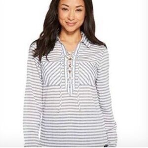 Mountain Hardwear Berryessa Striped Long Sleeve Popover Top Size XL Gorpcore